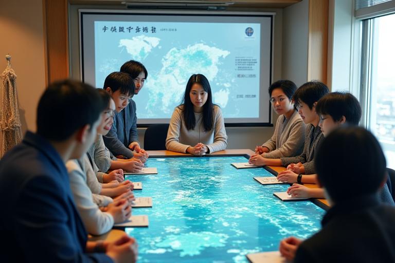 漁業協同組合の会議風景